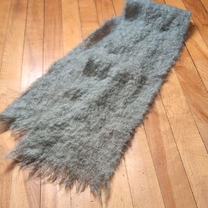 Scottish Mohair Light Olive Green Scarf 52"